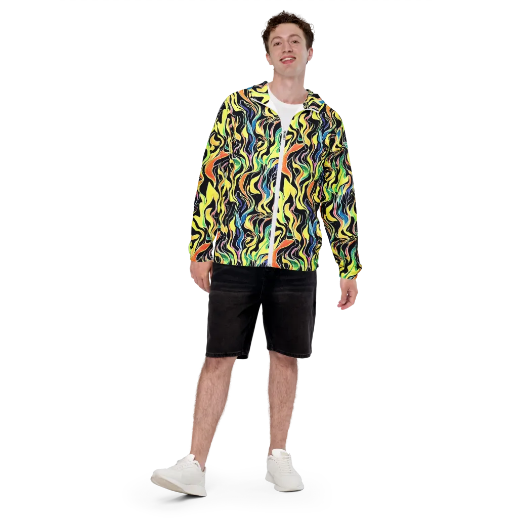 Color Vortex on Men's Windbreaker — Front