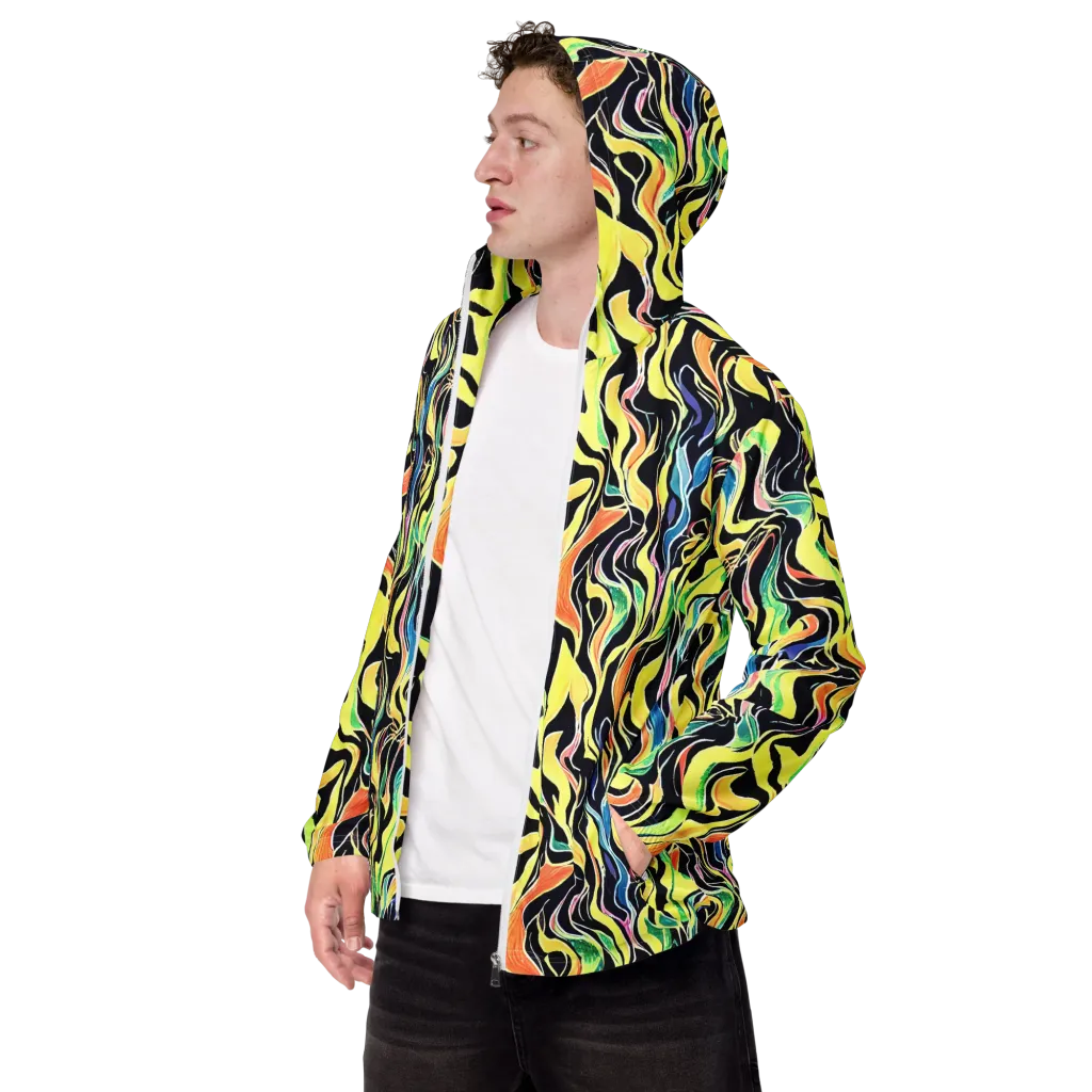 Color Vortex on Men's Windbreaker — Left Front