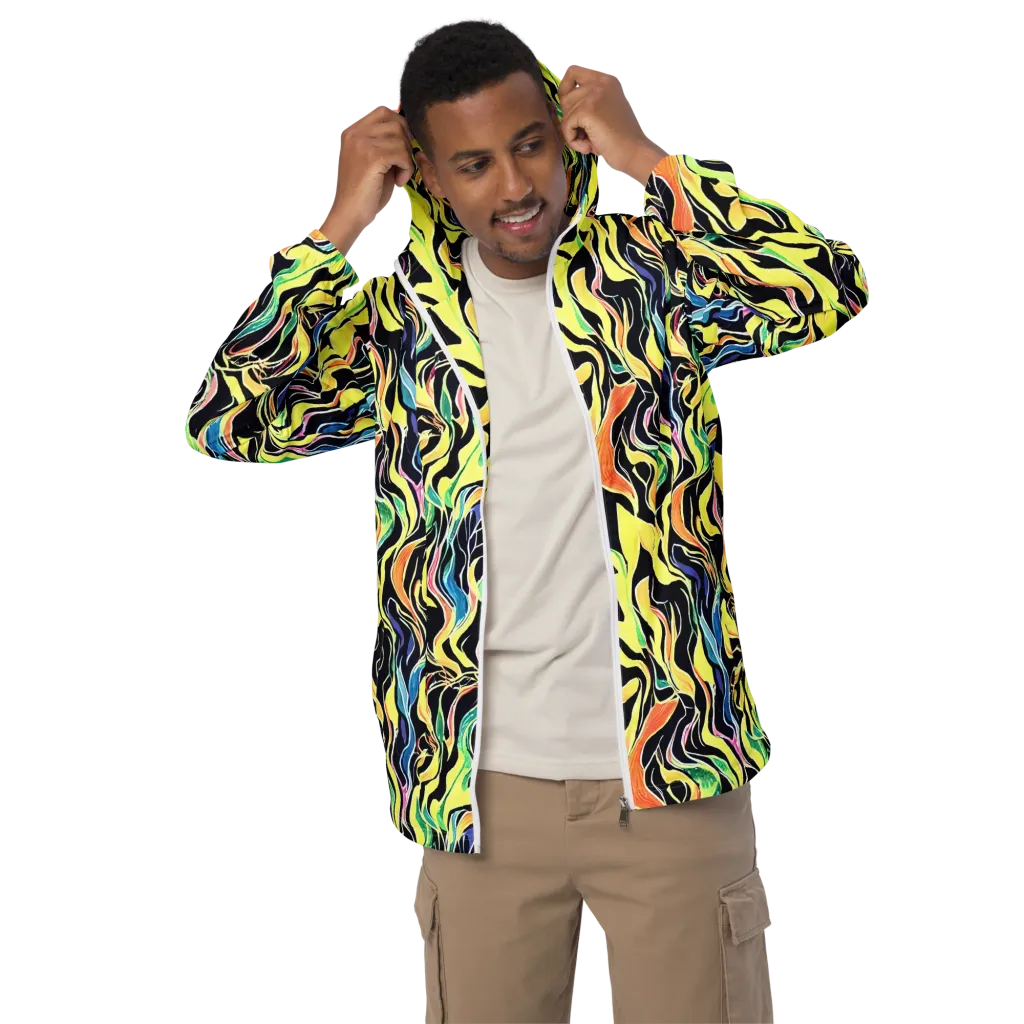Color Vortex on Men's Windbreaker — Front