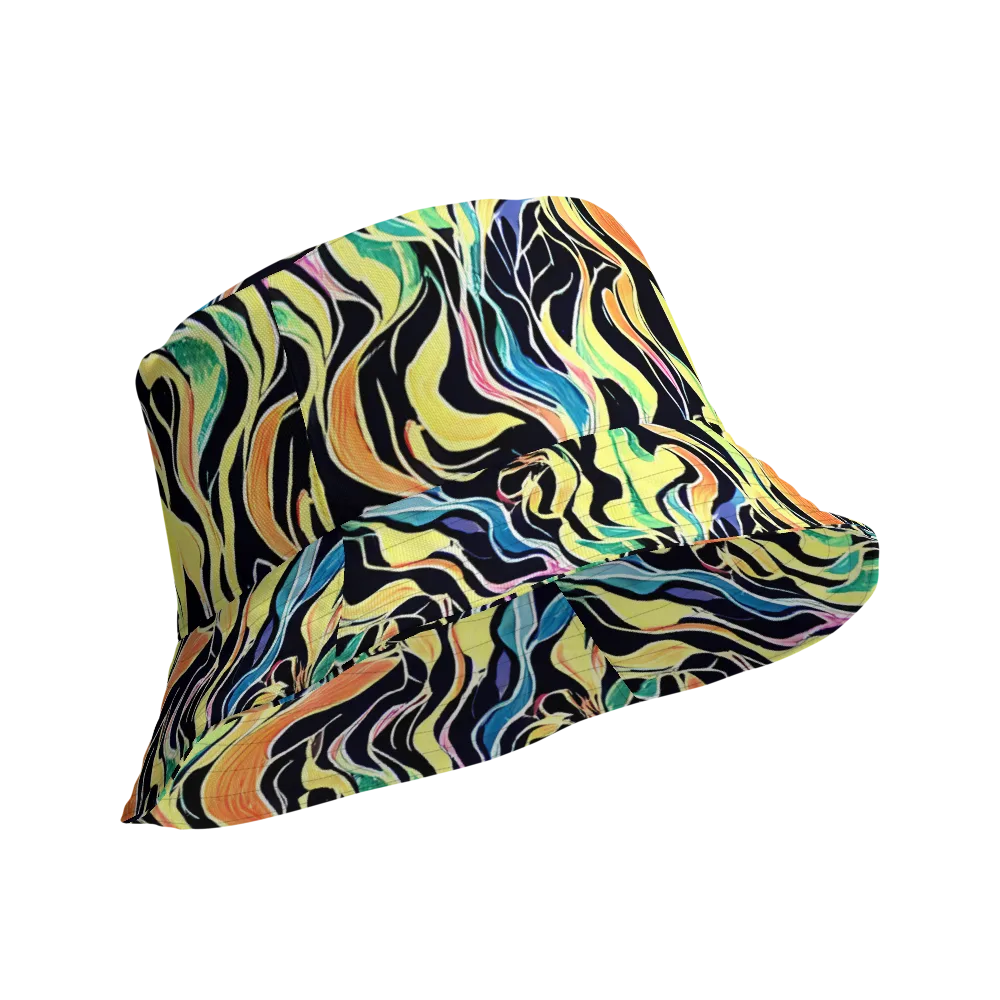 Color Vortex on Reversible Bucket Hat — Product details Outside
