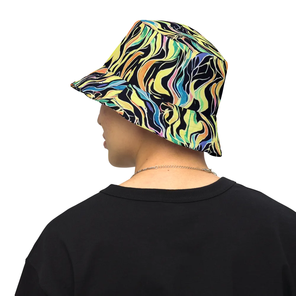 Color Vortex on Reversible Bucket Hat — Back Inside