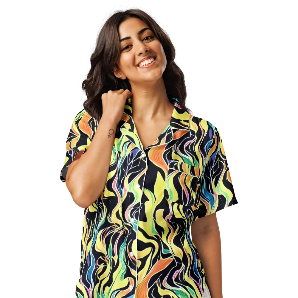 Color Vortex on Women's Short Sleeve Pajama Top — Front