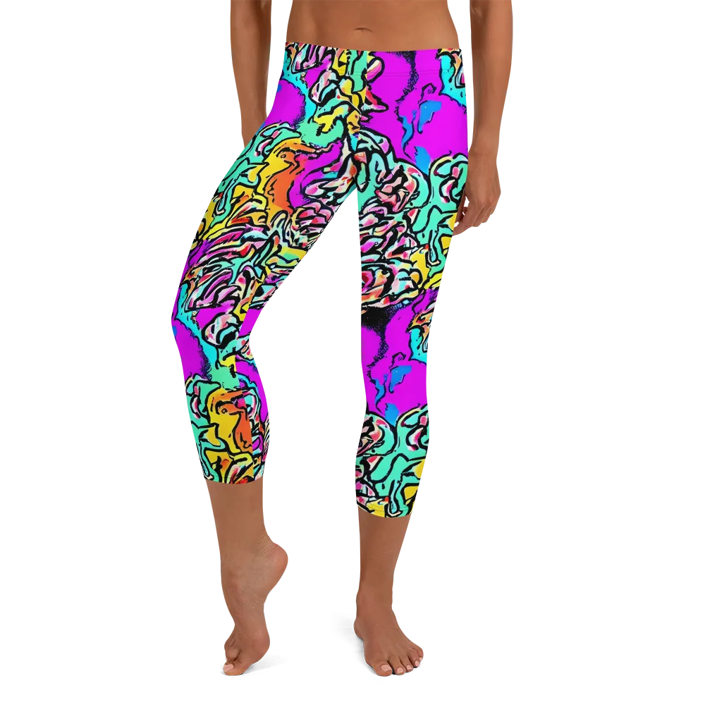 Radiant Disruption on Capri Leggings — Front