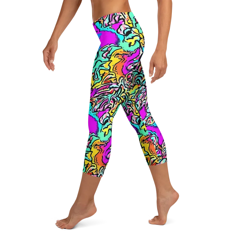 Radiant Disruption on Capri Leggings — Left