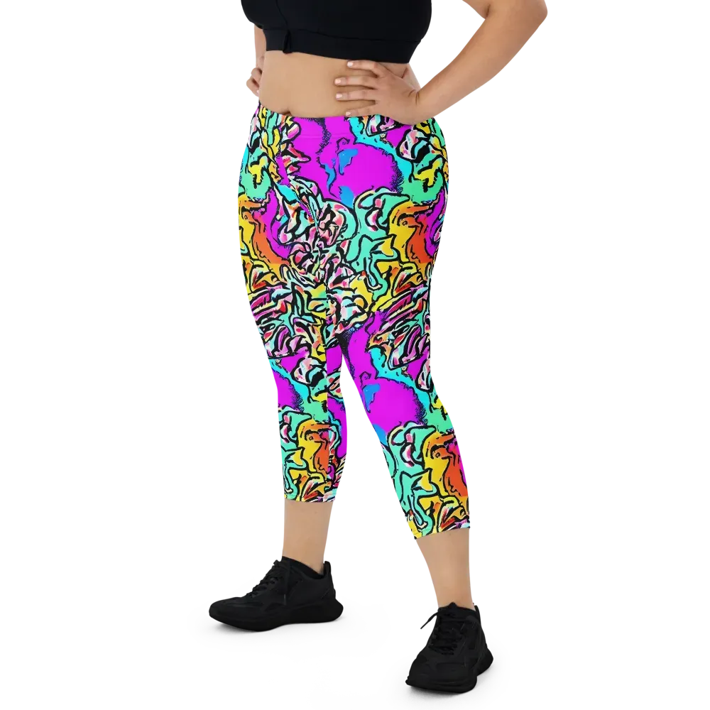 Radiant Disruption on Capri Leggings — Front