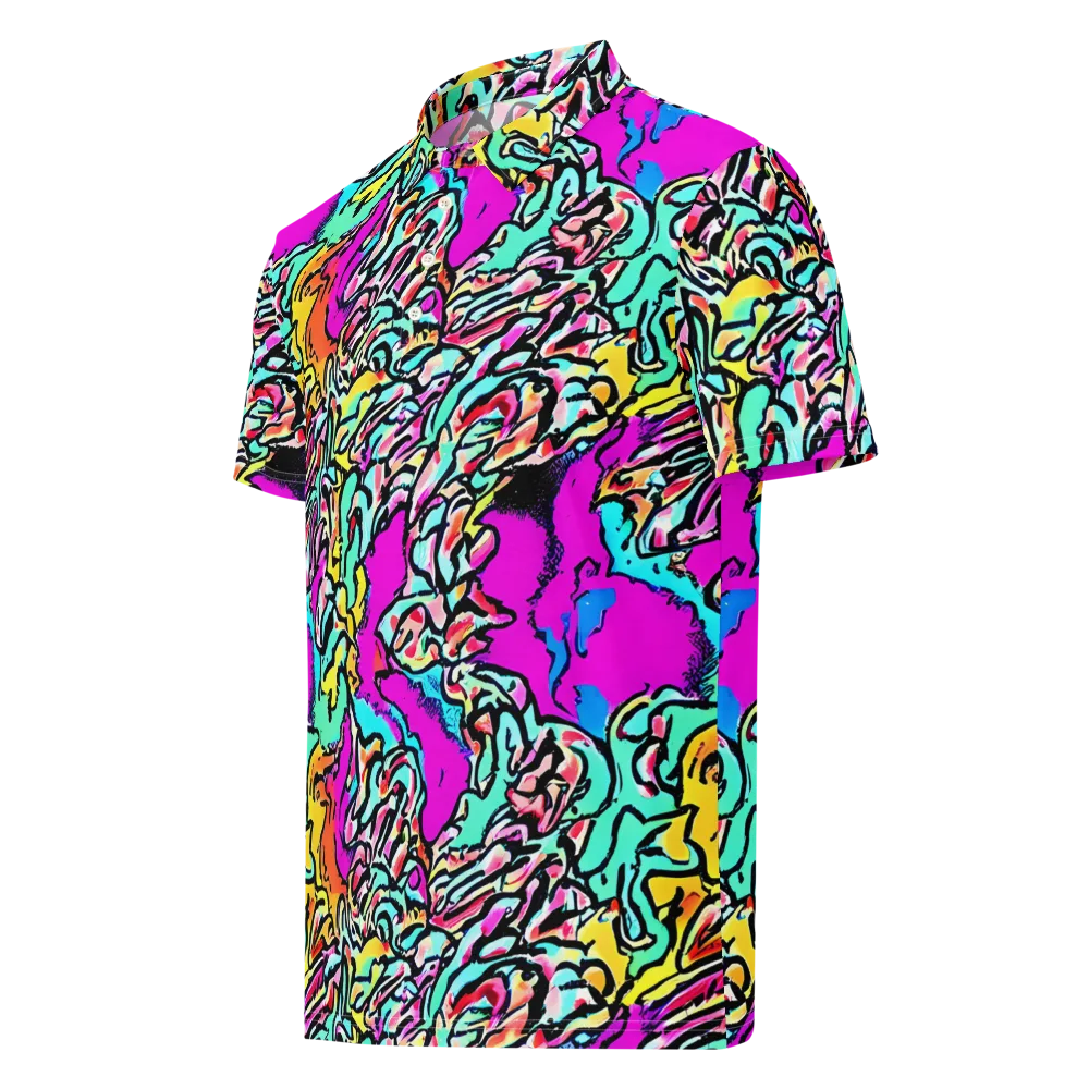Radiant Disruption on Men's Slim Fit Polo Shirt — Left Front