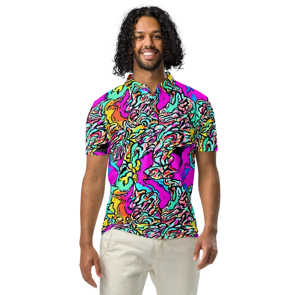 Radiant Disruption on Men's Slim Fit Polo Shirt — Front
