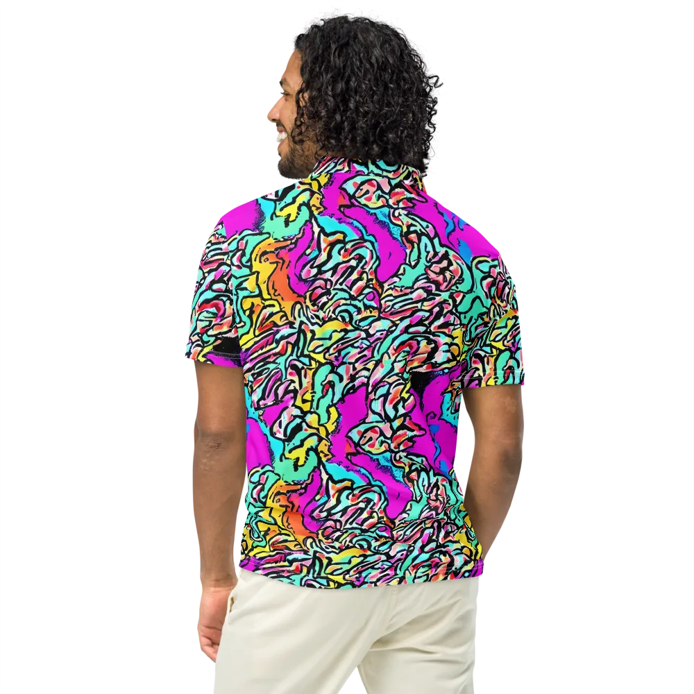 Radiant Disruption on Men's Slim Fit Polo Shirt — Back