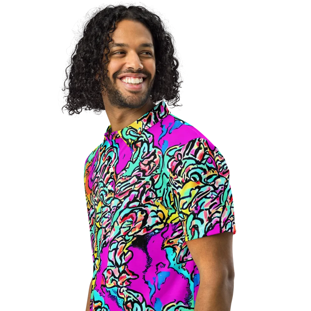 Radiant Disruption on Men's Slim Fit Polo Shirt — Left Front
