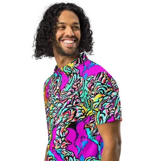 Radiant Disruption on a Men's Slim Fit Polo Shirt