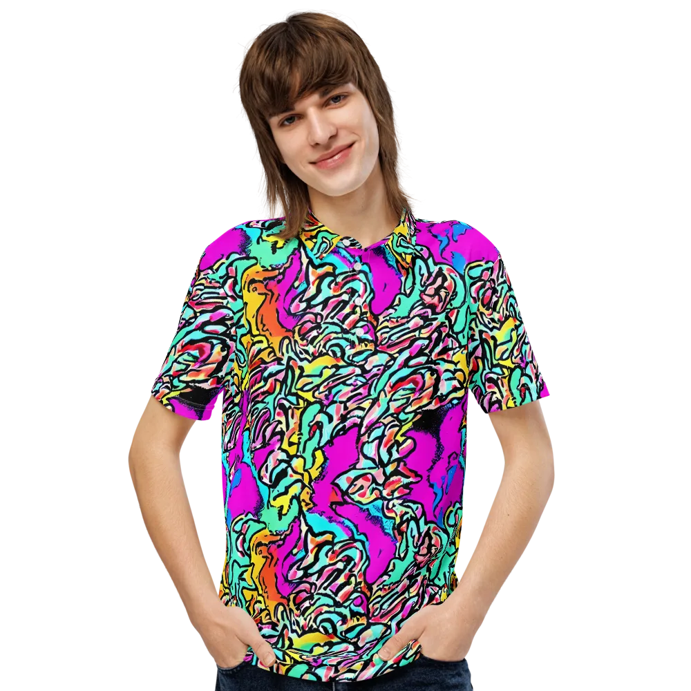 Radiant Disruption on Men's Slim Fit Polo Shirt — Front