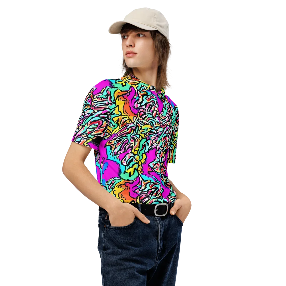 Radiant Disruption on Men's Slim Fit Polo Shirt — Right Front