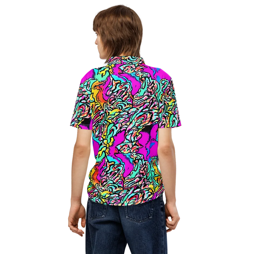 Radiant Disruption on Men's Slim Fit Polo Shirt — Back