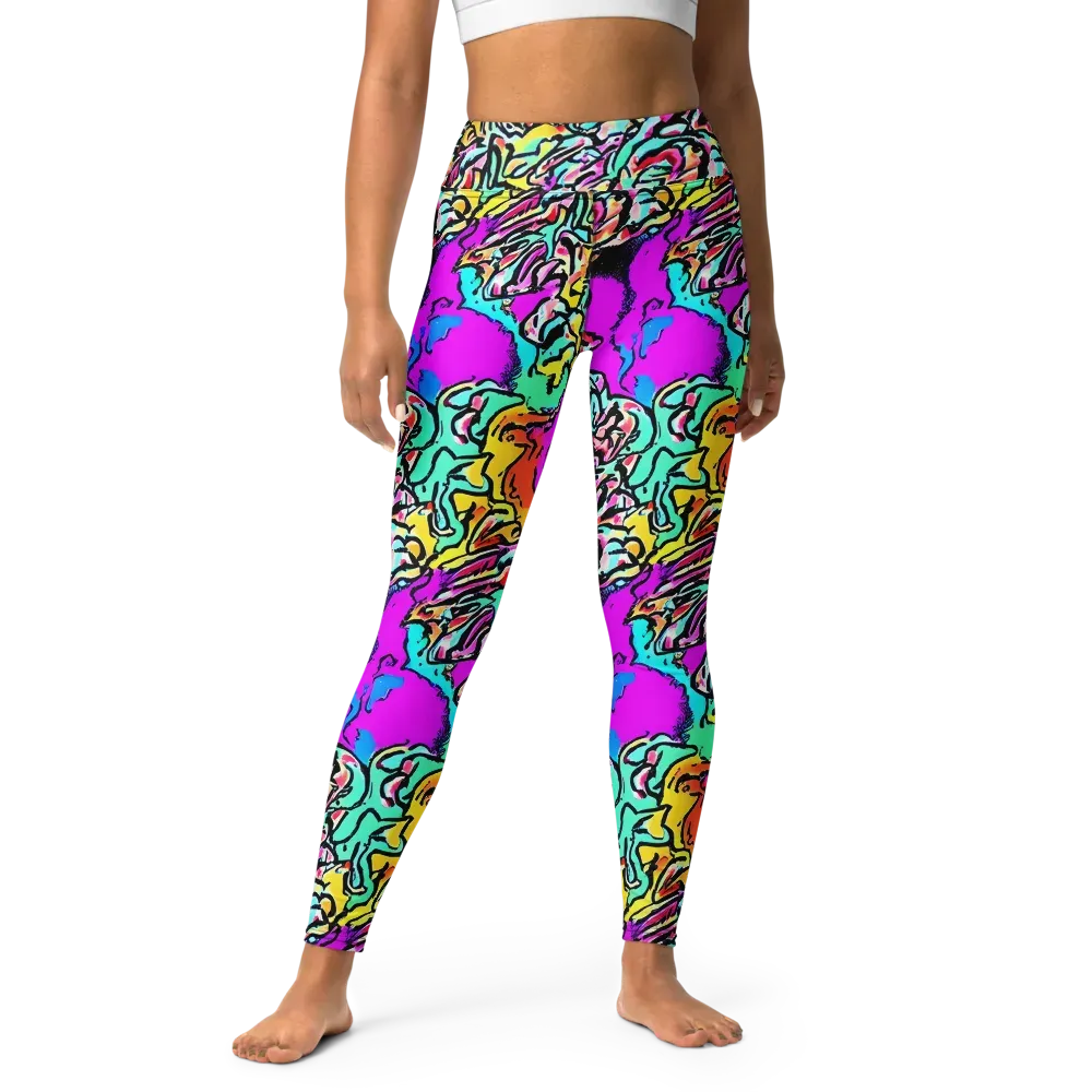 Radiant Disruption on Yoga Leggings — Front