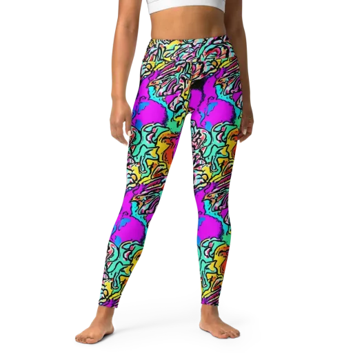 Radiant Disruption on a Yoga Leggings