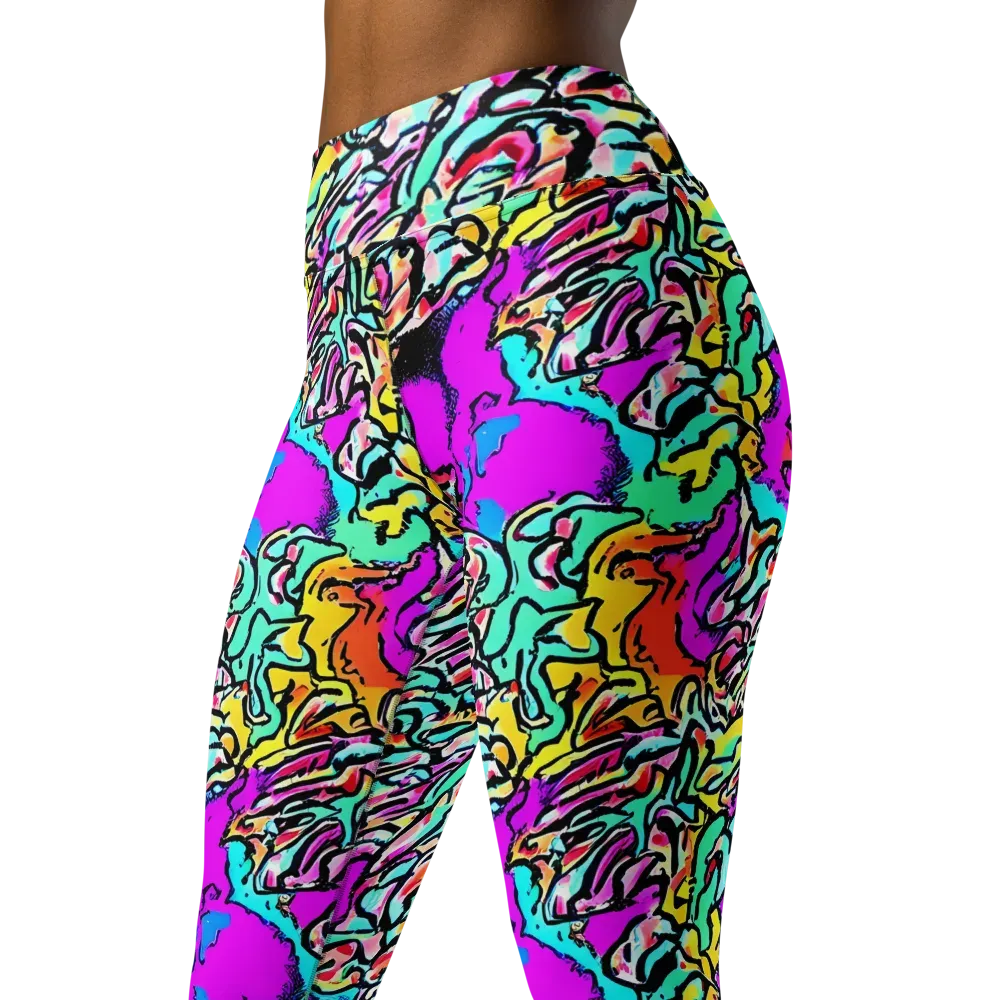 Radiant Disruption on Yoga Leggings — Left Front