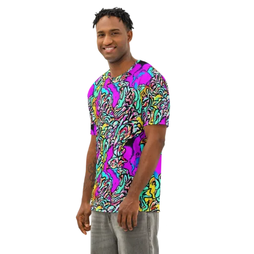 Radiant Disruption on a Men's Cotton Crew Neck T-Shirt