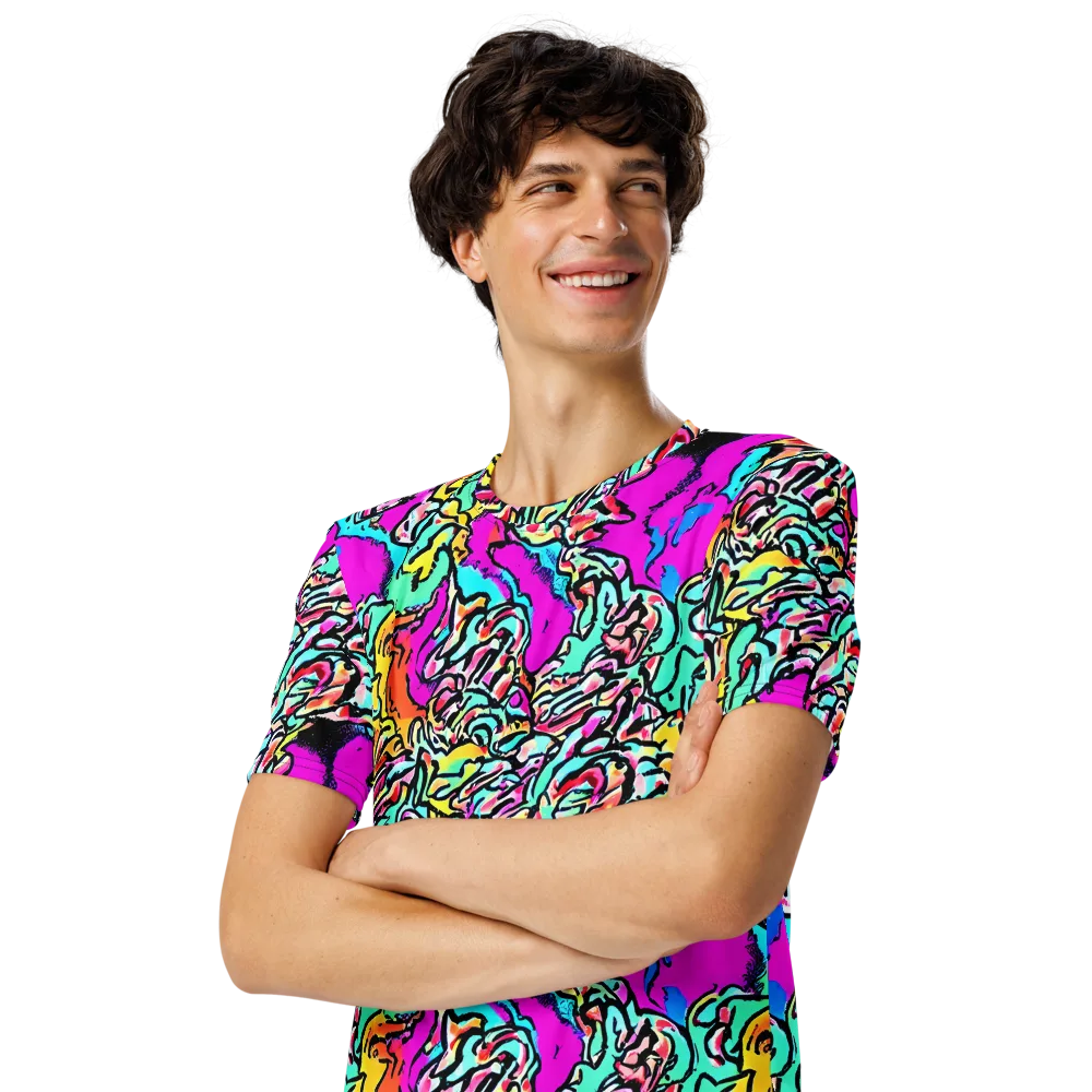 Radiant Disruption on Men's Crew Neck T-Shirt — Left Front