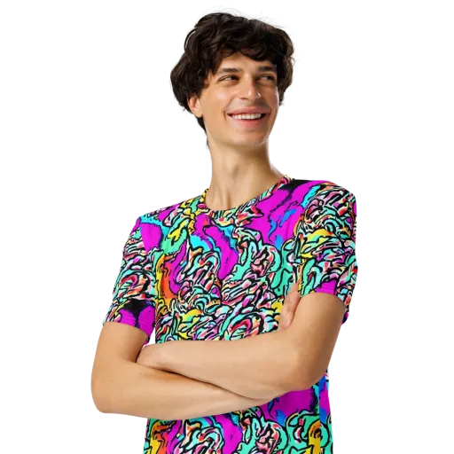 Radiant Disruption on a Men's Crew Neck T-Shirt
