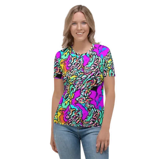 Radiant Disruption on a Women's Crew Neck T-Shirt