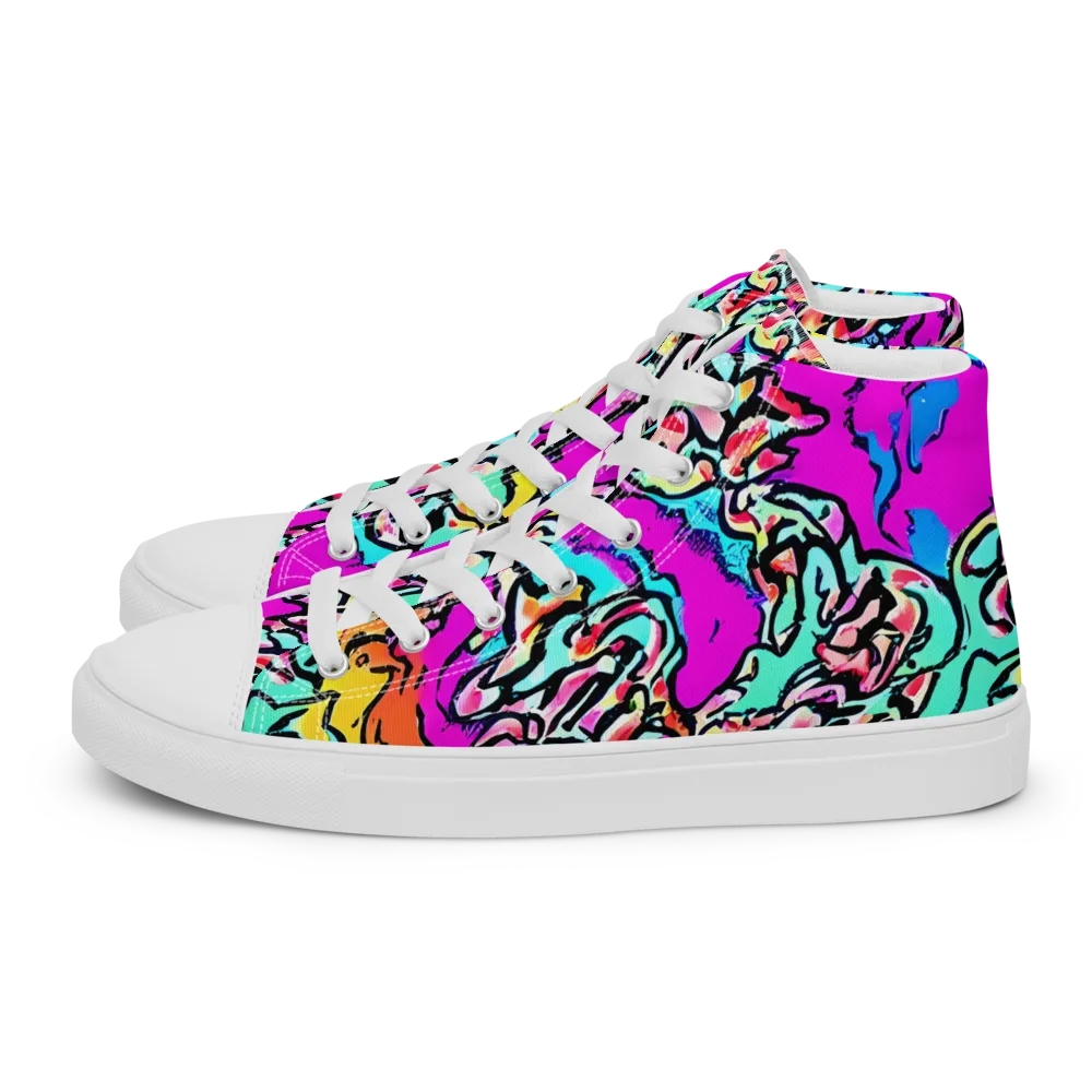 Radiant Disruption on Women's High Top Canvas Shoes — Left