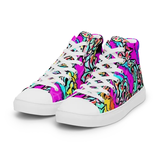 Radiant Disruption on a Women's High Top Canvas Shoes