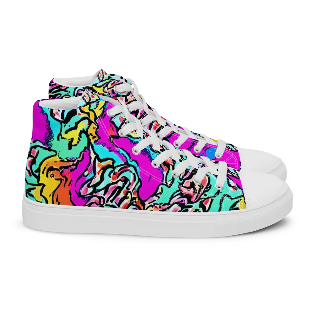 Radiant Disruption on Women's High Top Canvas Shoes — Right