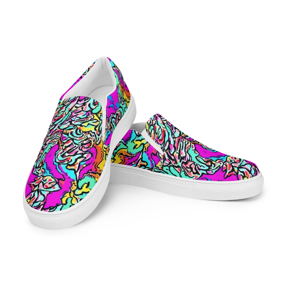 Radiant Disruption on Men's Slip-On Canvas Shoes — Left Front