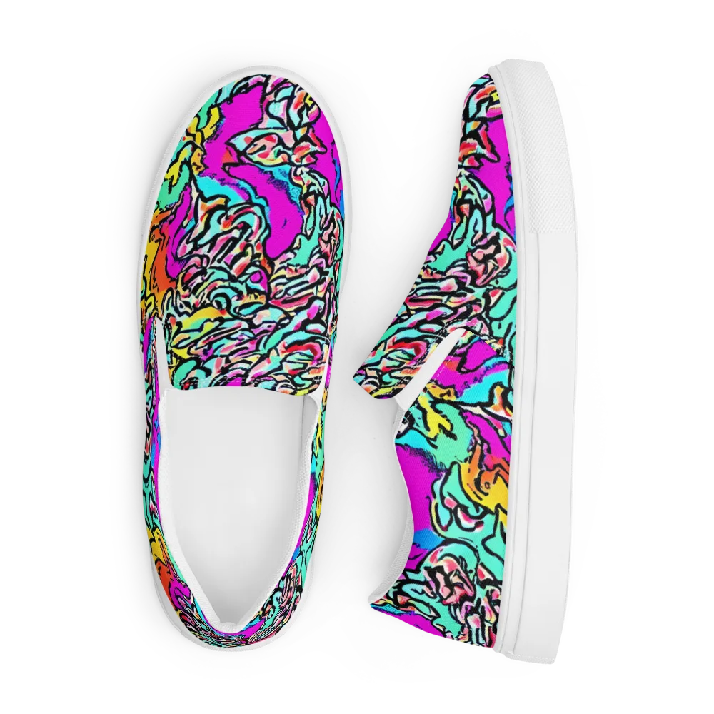 Radiant Disruption on Men's Slip-On Canvas Shoes — Front