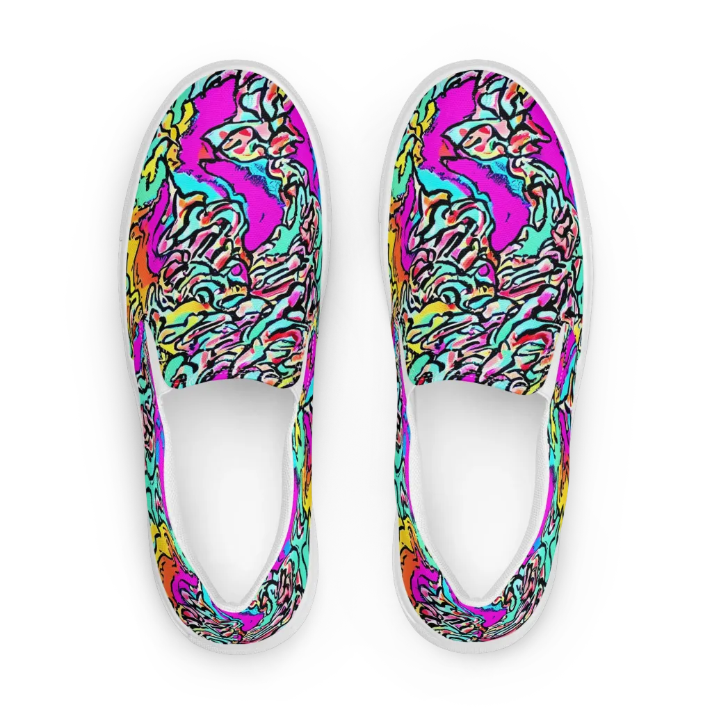Radiant Disruption on Women's Slip-On Canvas Shoes — Front