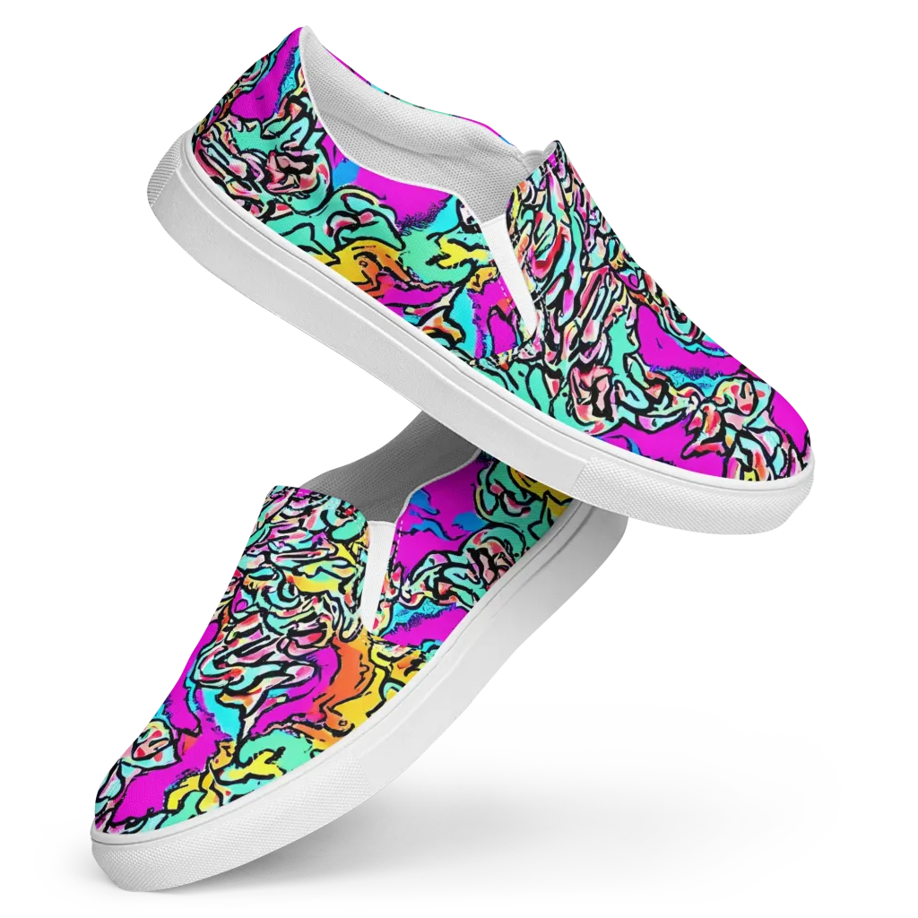Radiant Disruption on Women's Slip-On Canvas Shoes — Front