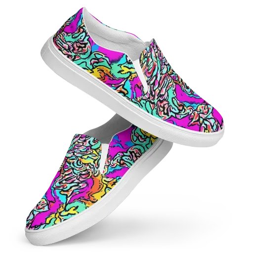 Radiant Disruption on a Women's Slip-On Canvas Shoes