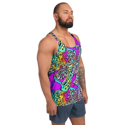 Radiant Disruption on a Men's Tank Top