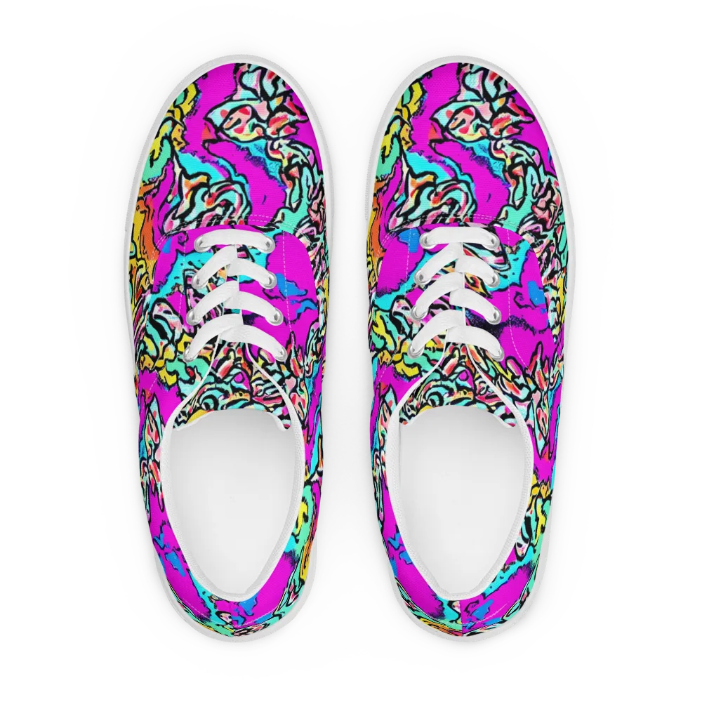 Radiant Disruption on Men's Lace-Up Canvas Shoes — Front