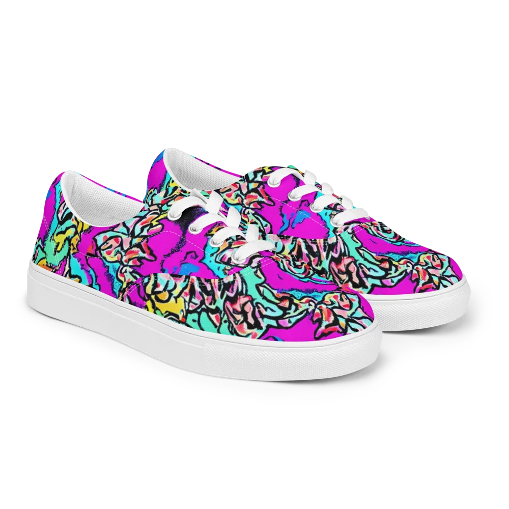 Radiant Disruption on Men's Lace-Up Canvas Shoes — Right Front
