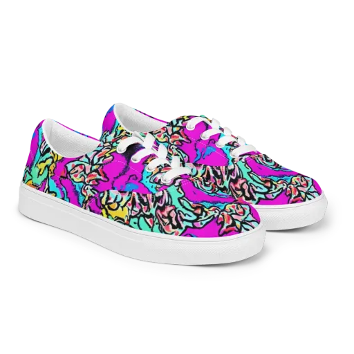 Radiant Disruption on a Men's Lace-Up Canvas Shoes