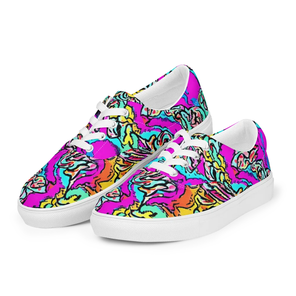 Radiant Disruption on Men's Lace-Up Canvas Shoes — Left Front