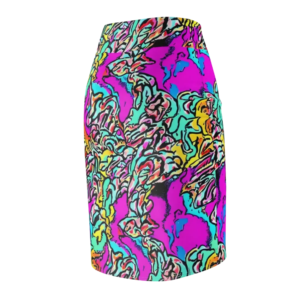 Radiant Disruption on Pencil Skirt — Back Side