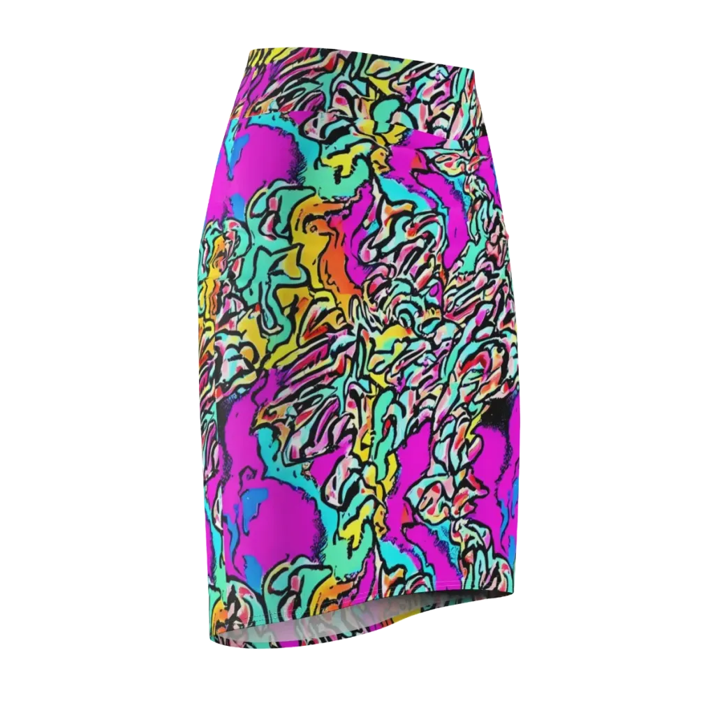 Radiant Disruption on Pencil Skirt — Front Side