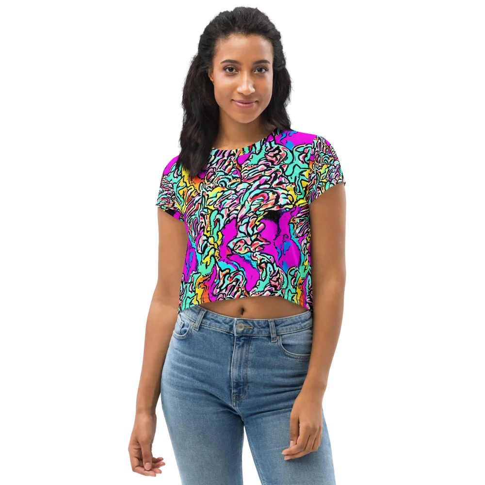 Radiant Disruption on Crop Tee — Front