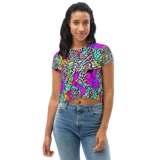 Radiant Disruption on a Crop Tee
