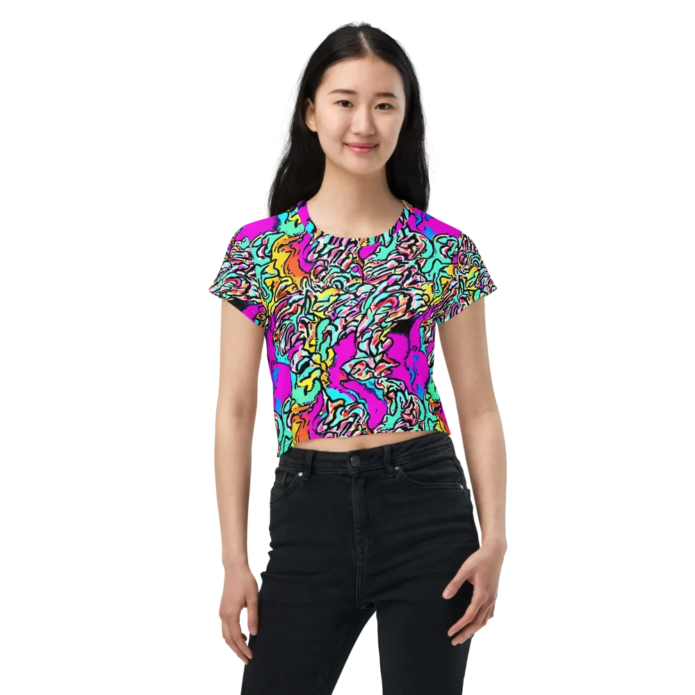 Radiant Disruption on Crop Tee — Front