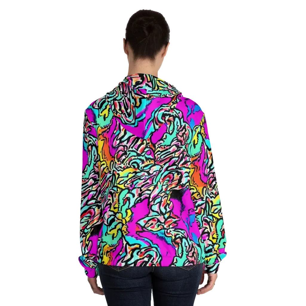 Radiant Disruption on Women's Full-Zip Hoodie — Back On Person