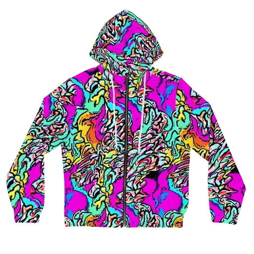 Radiant Disruption on a Women's Full-Zip Hoodie