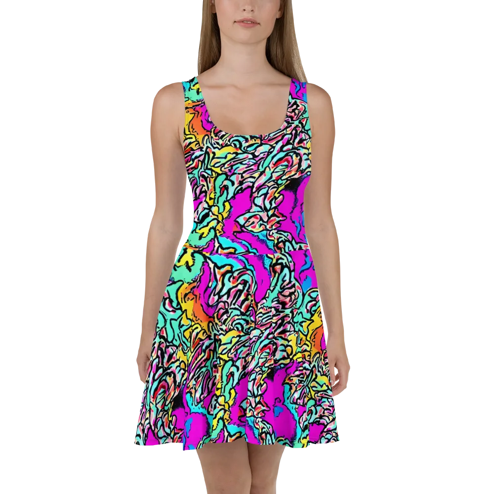 Radiant Disruption on Skater Dress — Front