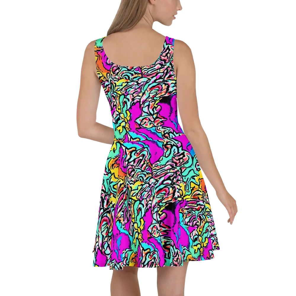 Radiant Disruption on Skater Dress — Back