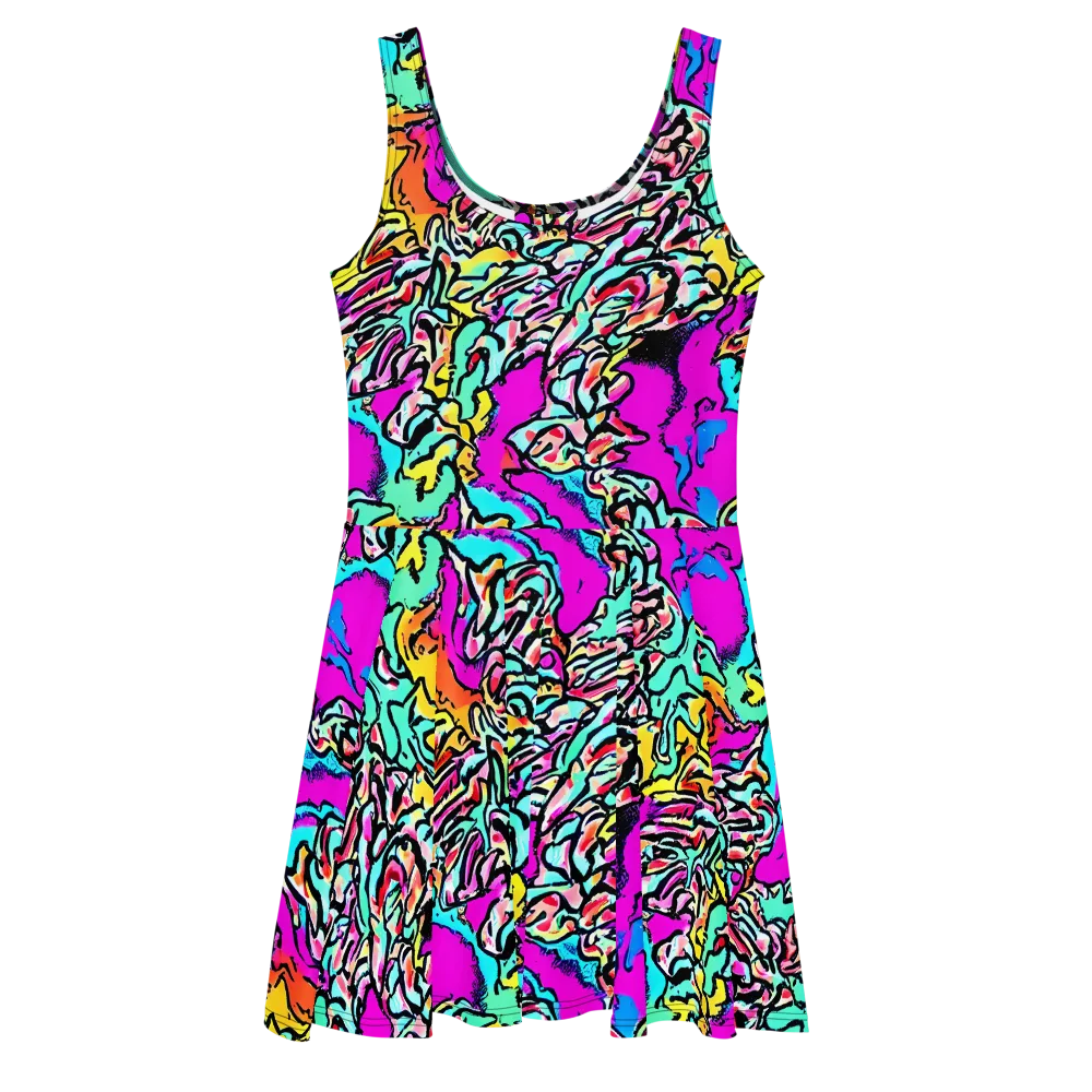 Radiant Disruption on Skater Dress — Front