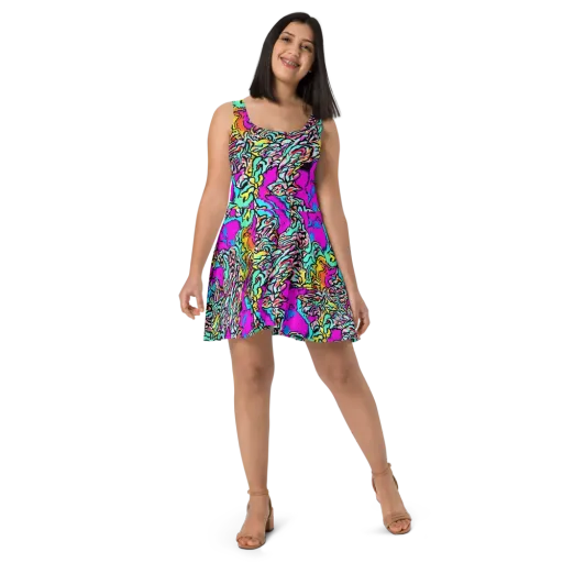 Radiant Disruption on a Skater Dress