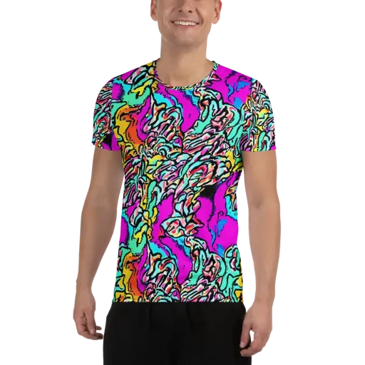 Radiant Disruption on a Men's Athletic T-Shirt