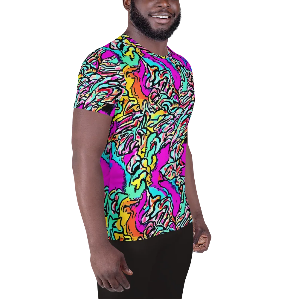 Radiant Disruption on Men's Athletic T-Shirt — Right